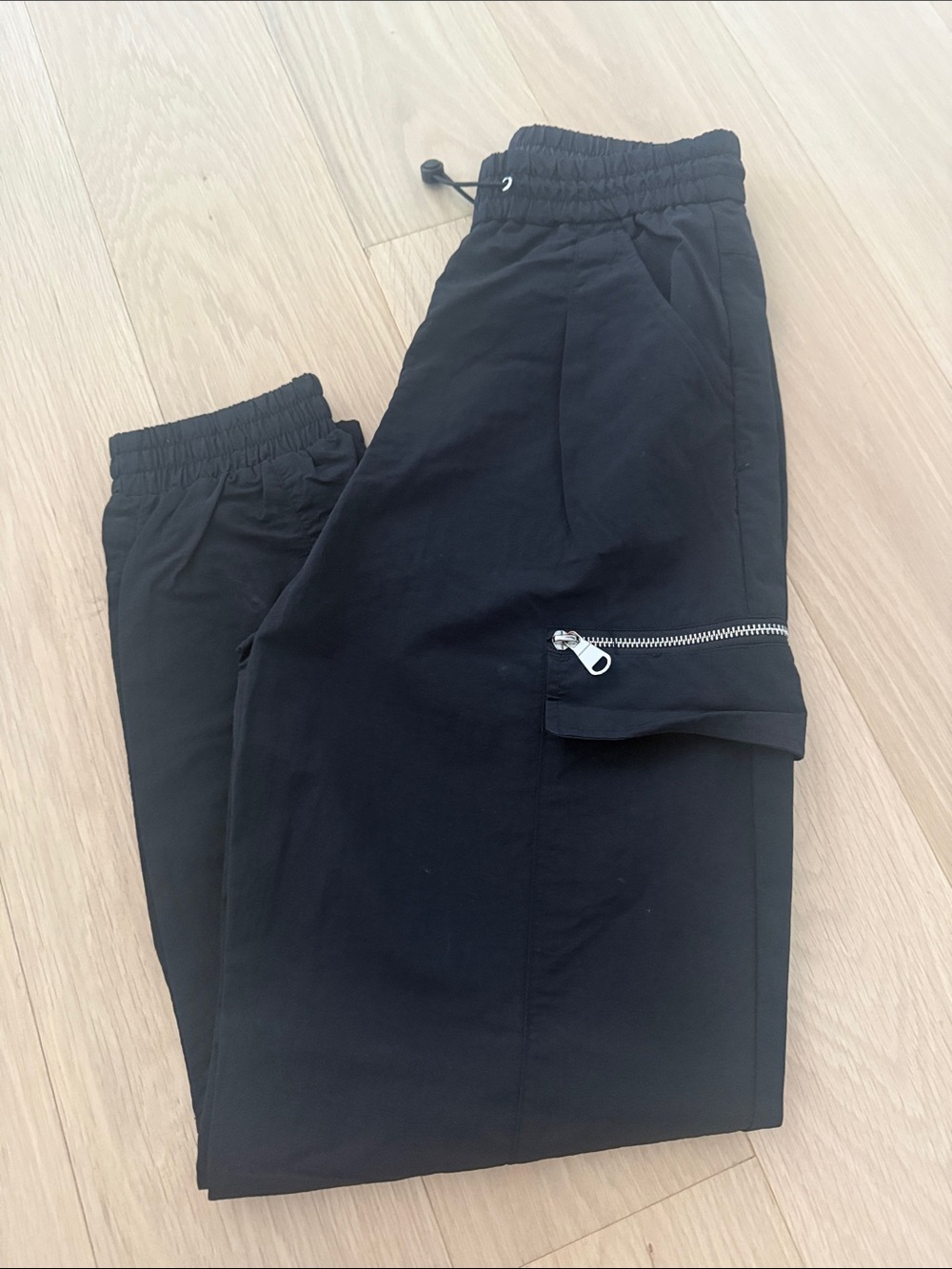 Zara Black Women's Zip-Detail Jogger Pants